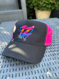 IZOBAR Black/Fuschia Snapback Trucker Hat